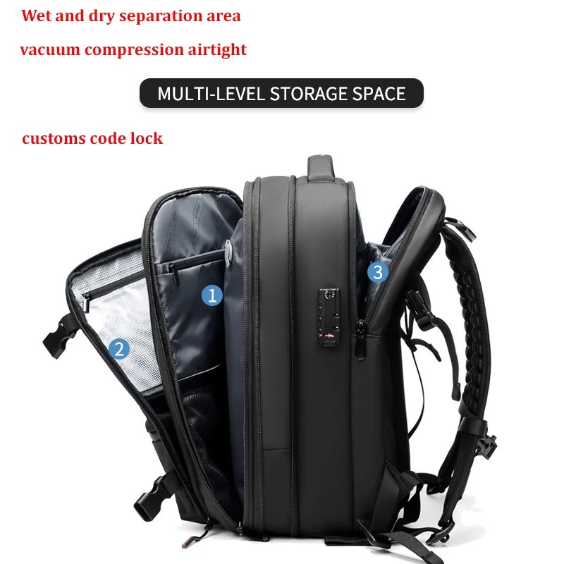 Sac à dos de voyage à compression sous vide