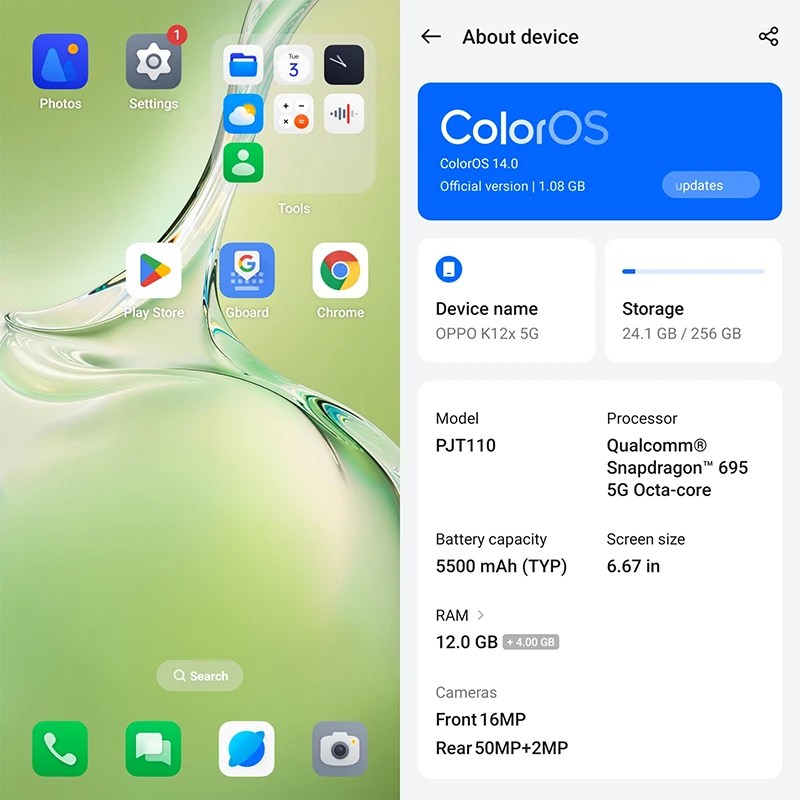 OPPO K12x 5G (version chinoise)