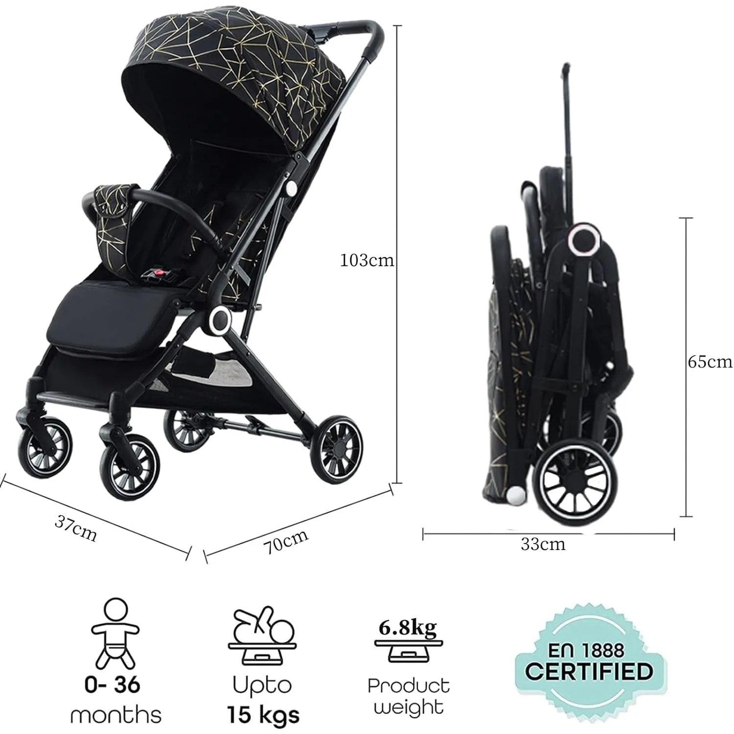 Poussette de bébé pliable