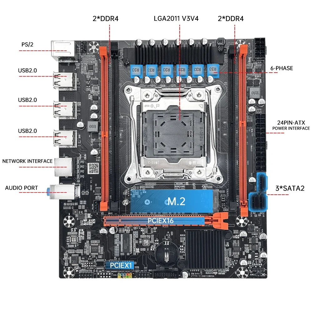Kit carte mère gaming MOUGOL X99 avec processeur Intel Xeon + RAM