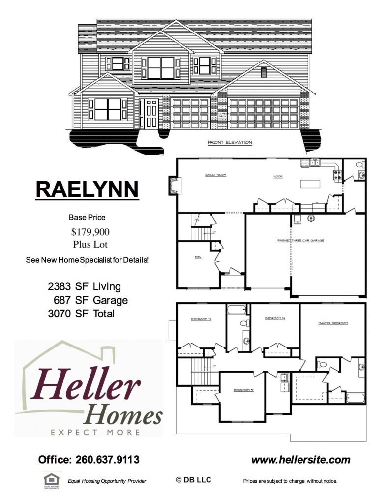 Raelynn Handout - Heller Homes Raelynn Floor Plan Handout