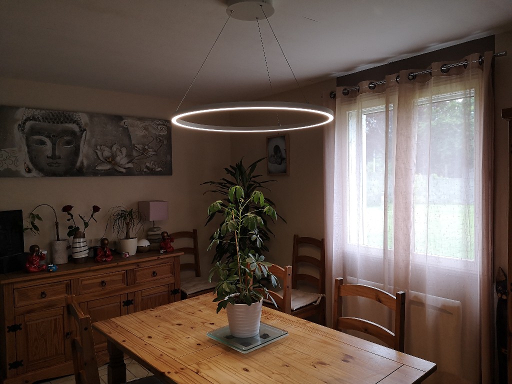 Suspension LED ronde de la gamme Saturne Slim