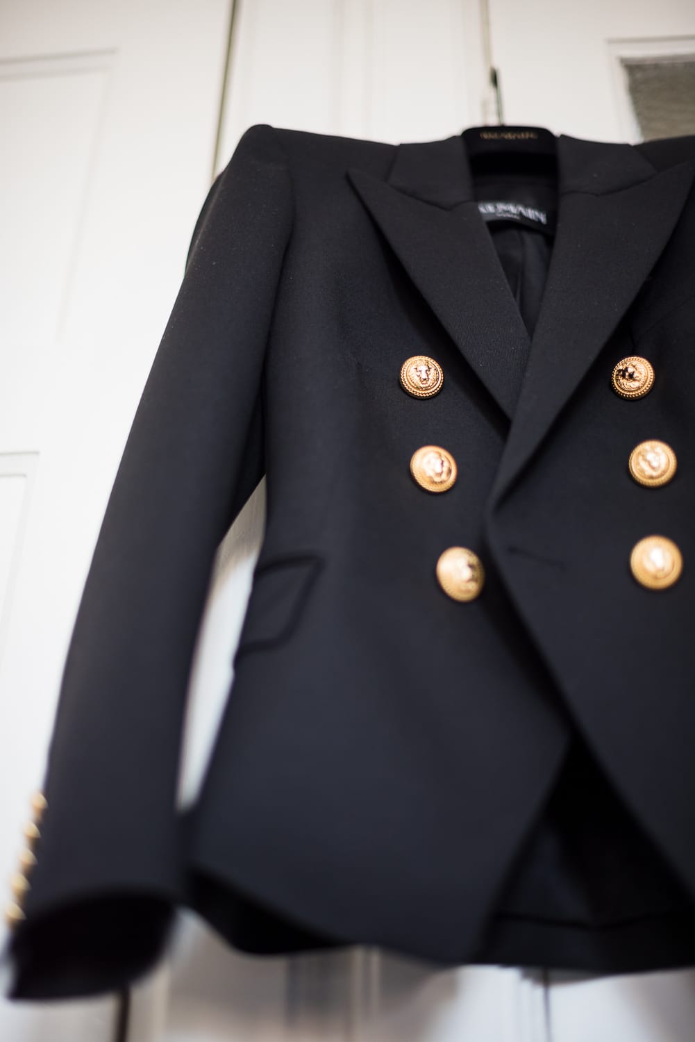 black balmain style blazer