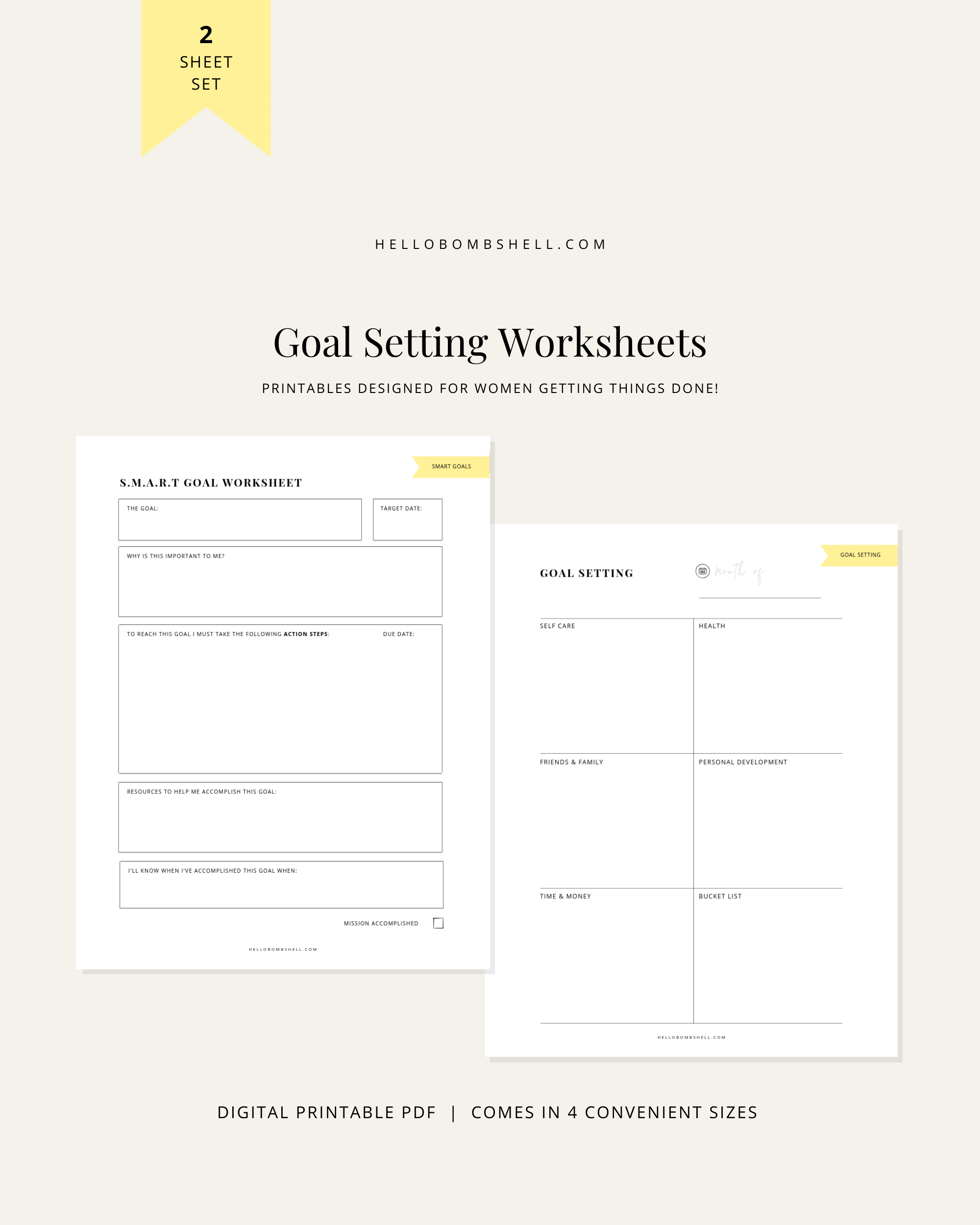 Goal Setting Printable - Hello Bombshell!