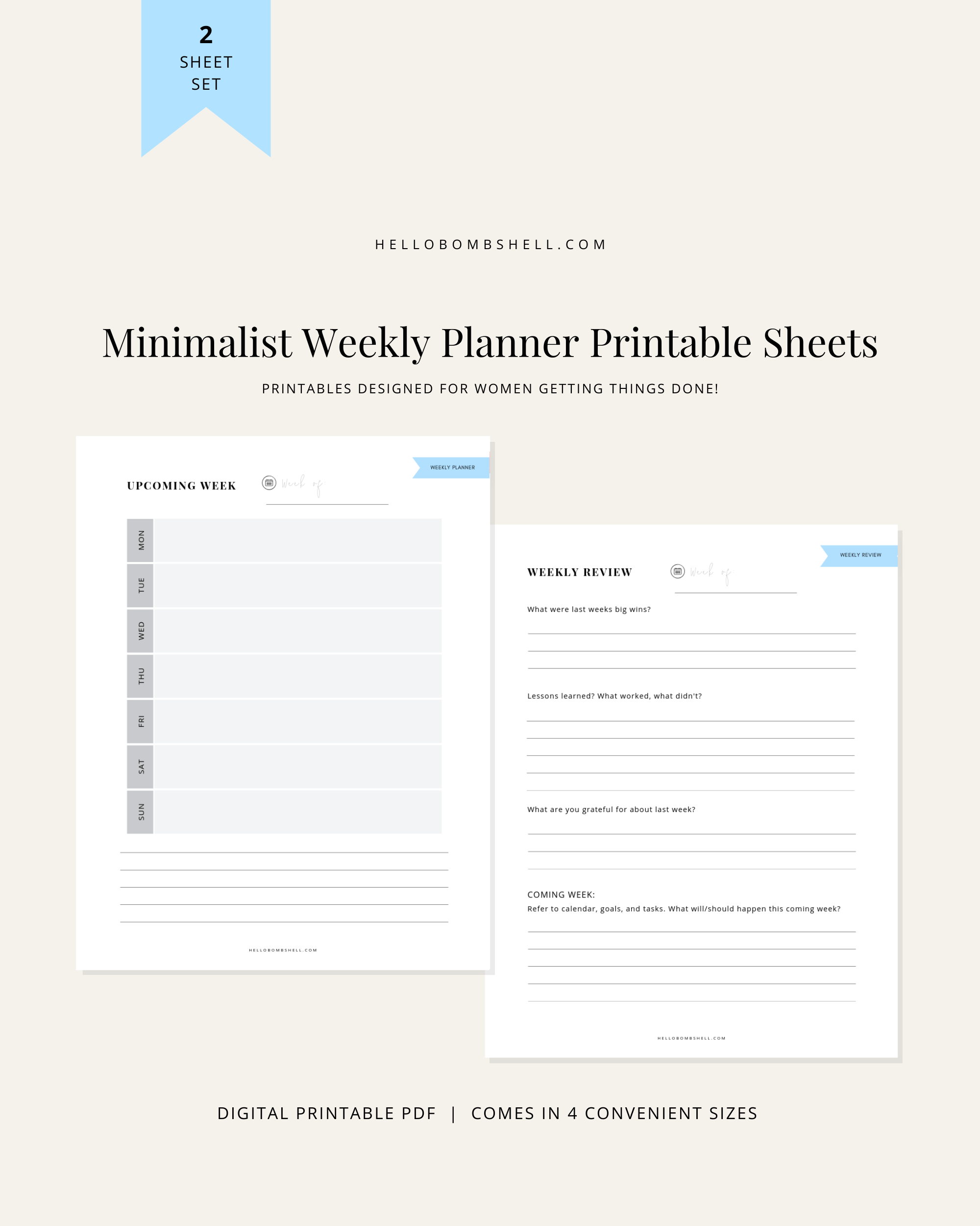 Weekly Planner Printable - Hello Bombshell!