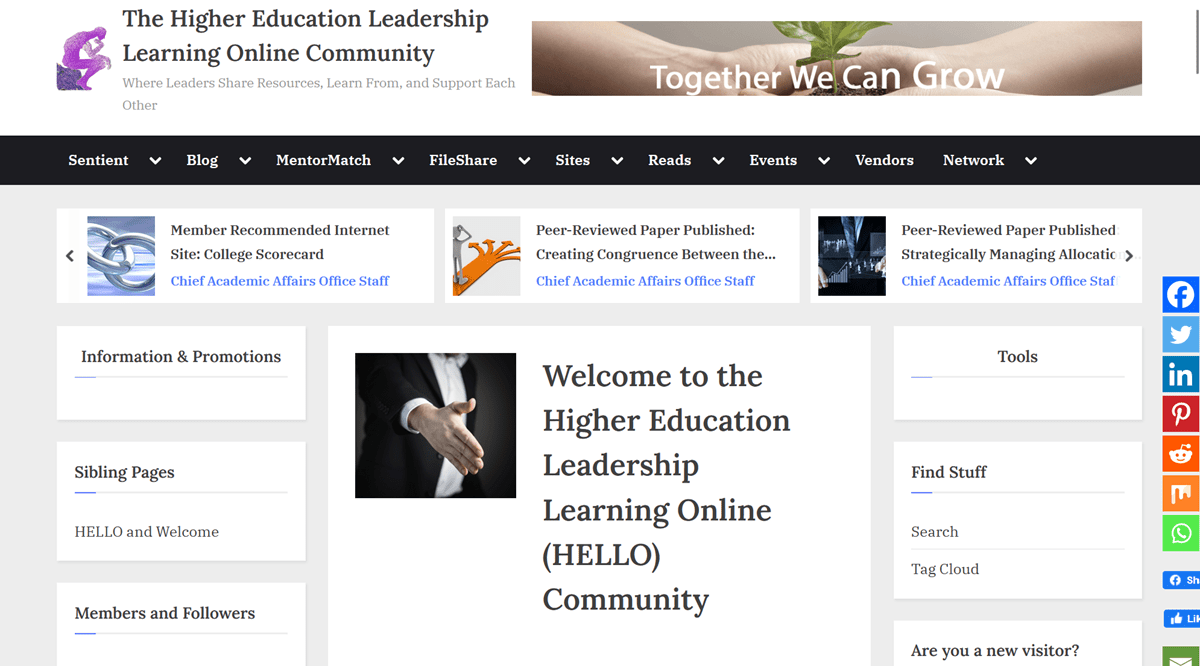 Wondering what the Higher Education Leadership Learning Online (HELLO) Community is all about?