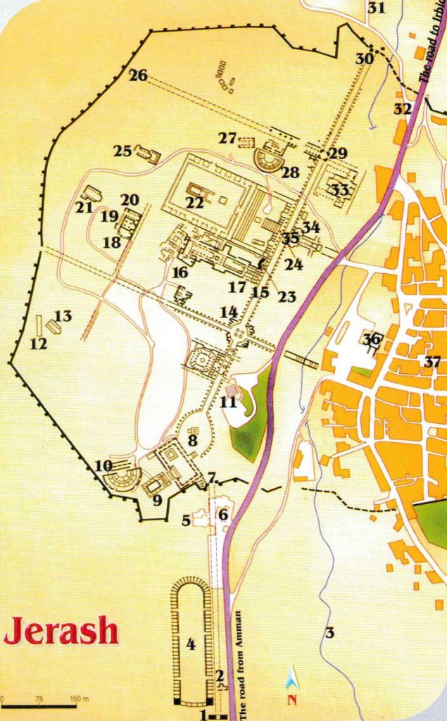 Jerash V Jord Nsku Starov K Ecko Msk M Sto Jerash Mapa 635x1024 