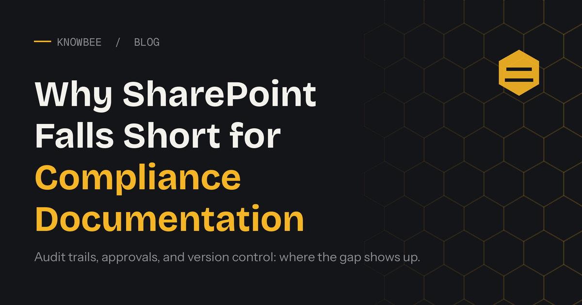 Why SharePoint falls short for compliance documentation, from the Knowbee blog