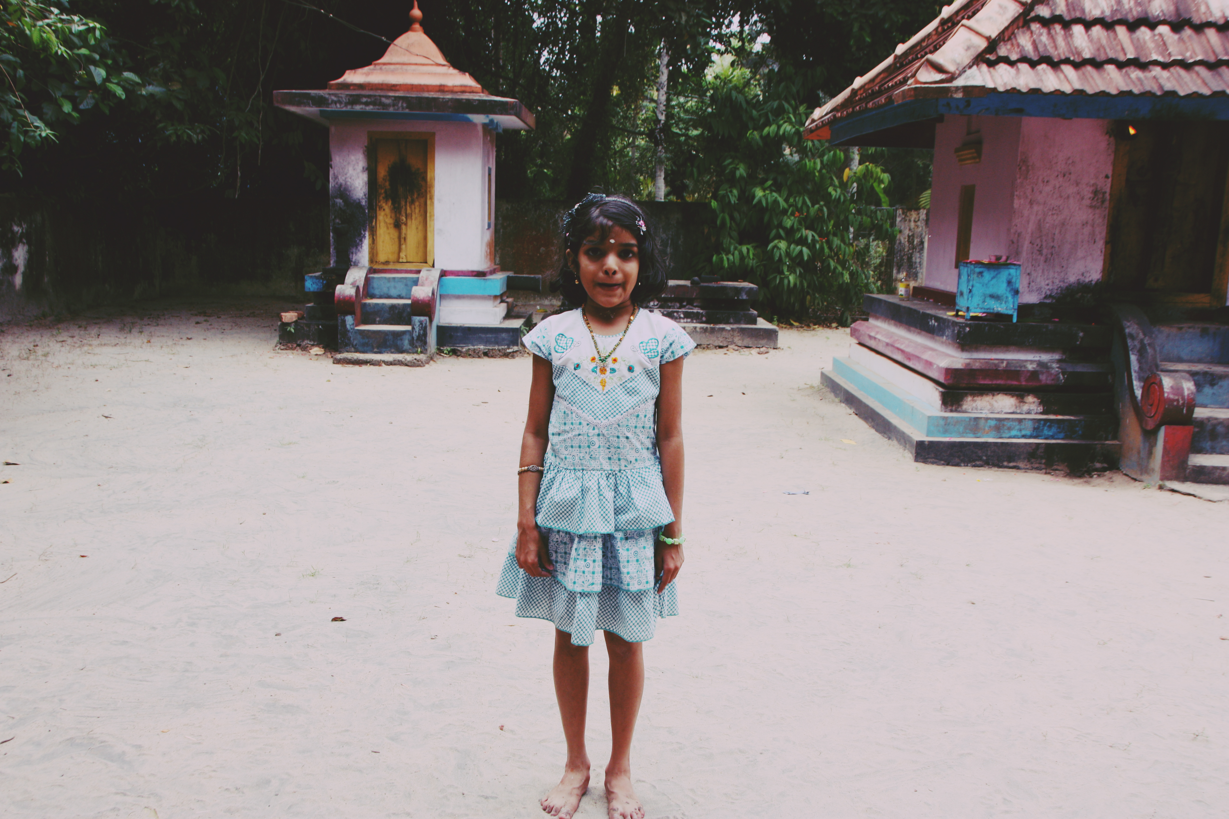 Little girl in the temple