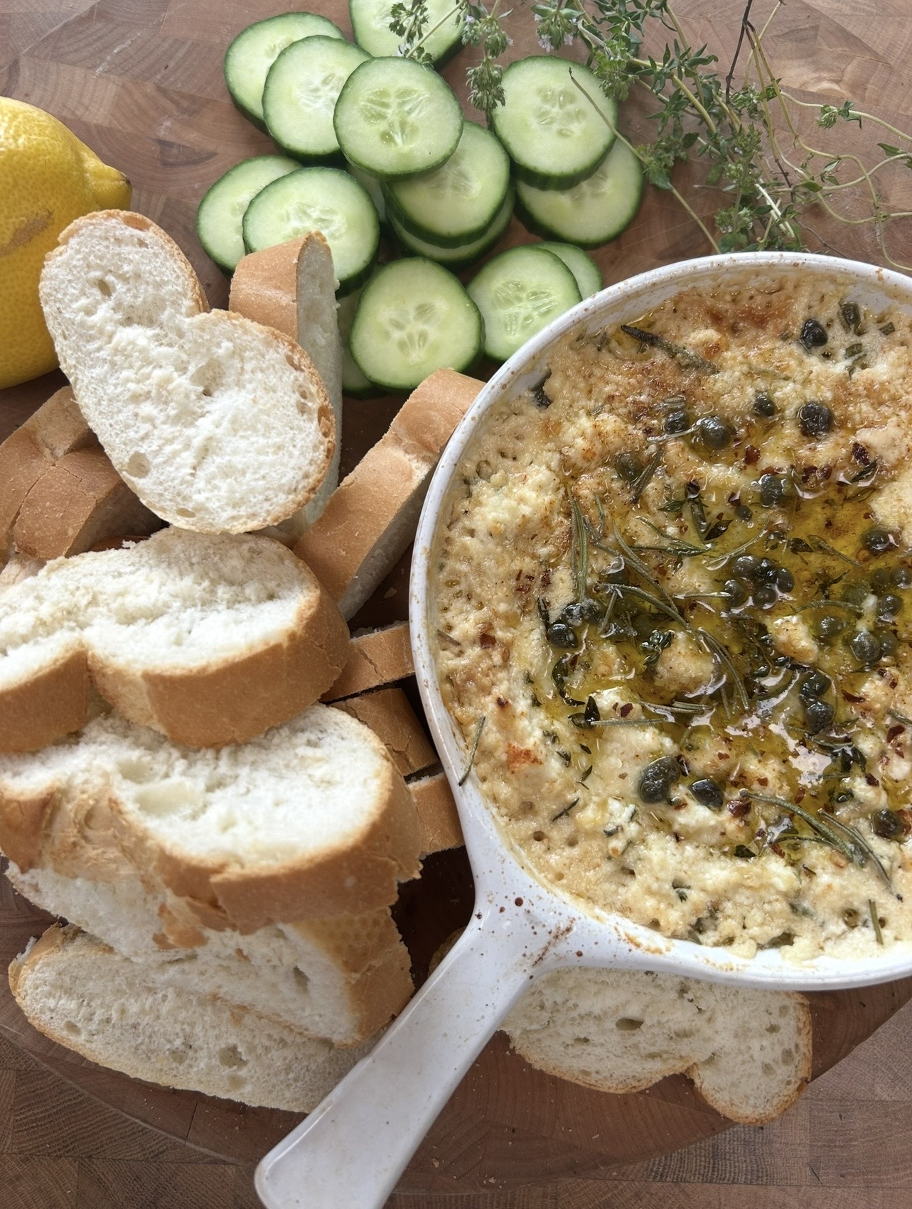 Featured image for Baked Lemon Ricotta Dip with Roasted Garlic