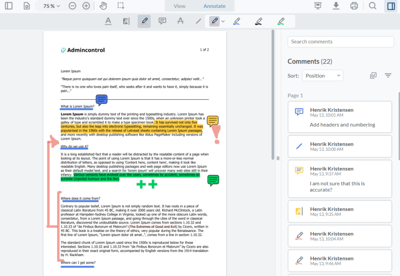 Notes And Annotations In Documents Admincontrol Help Centre - Best City Pictures in HD