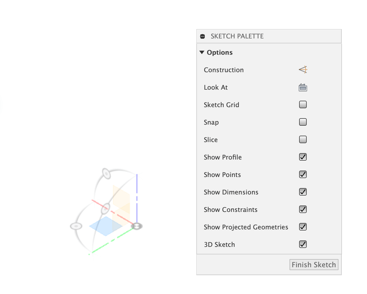在Fusion 360中，创建草图线时会显示XYZ空间坐标轴