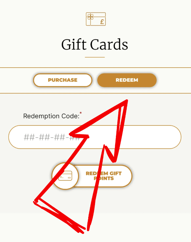 Redeeming your gift card