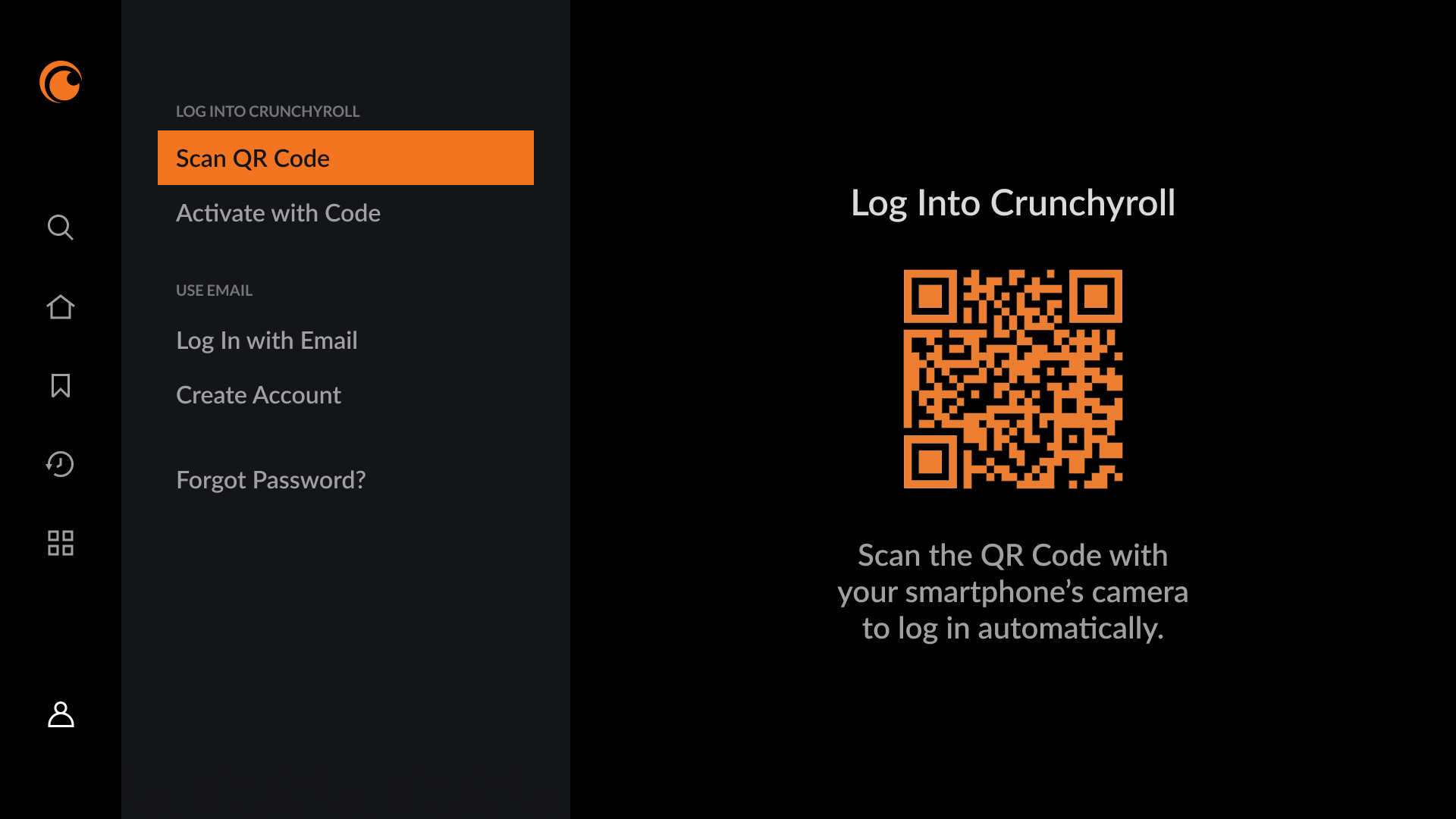 QR Code Sign-in – Support & Customer Service | Crunchyroll Help