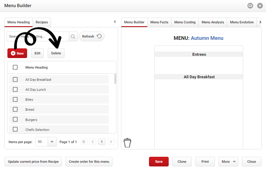 Using Menu Builder Theoretical Cost Analysis - Dark Pictures - Modern High Resolution Collection