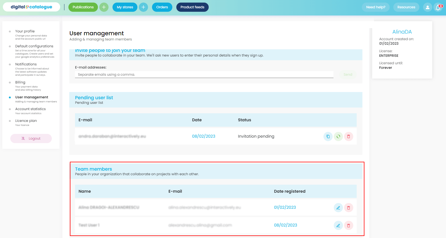 Adding & managing team members