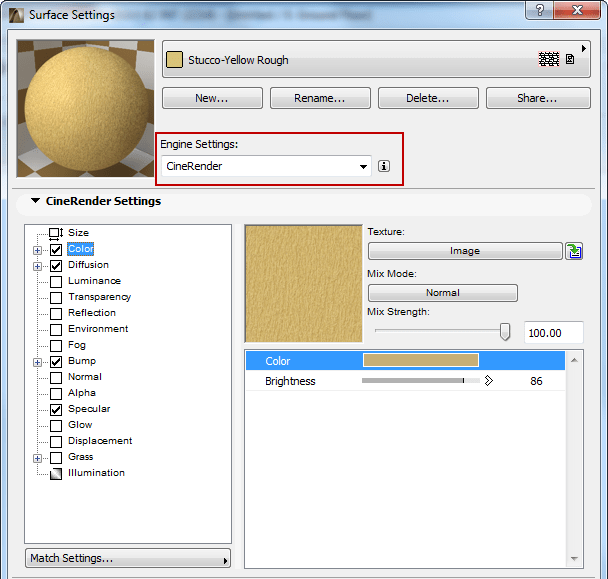 Surface Settings Cinerender User Guide Page Graphisoft Help Center - Premium Dark Illustration Gallery - Ultra HD