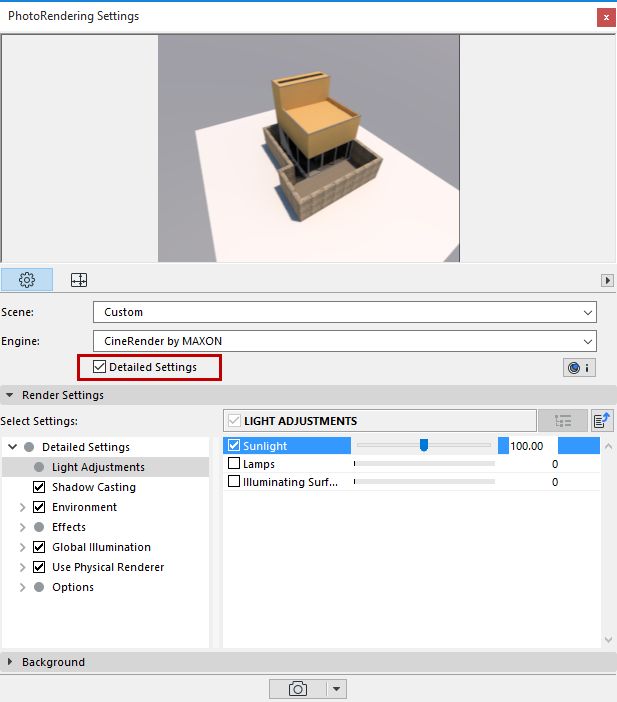 Detailed Cinerender Settings - Premium Sunset Texture Gallery - 8K