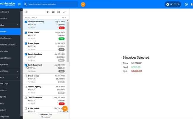 How To Download Multiple Invoices At One Time In Moon Invoice? – Moon Invoice - Easy Invoicing