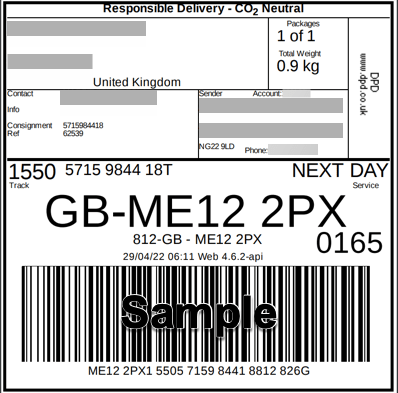 Uk shipping label examples