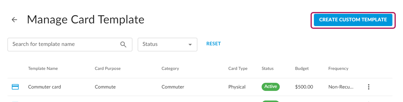 Create and manage emburse card templates