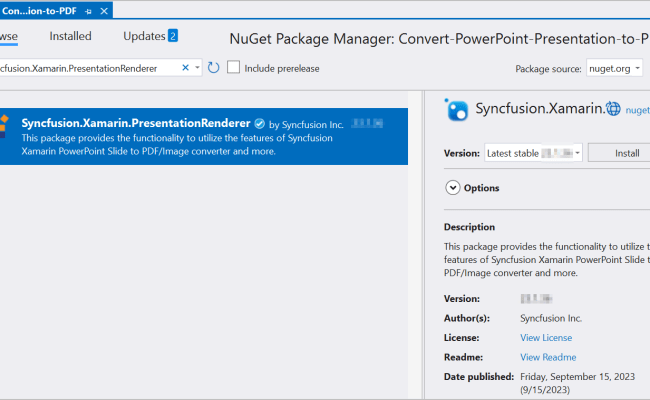 Convert PowerPoint To PDF In Xamarin | Syncfusion