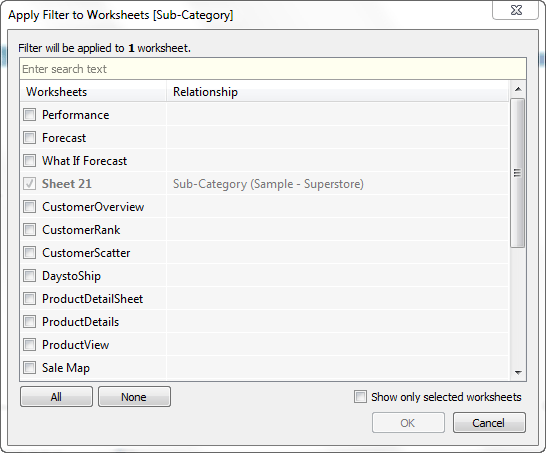 Aplicar Filtros A Varias Planilhas Tableau