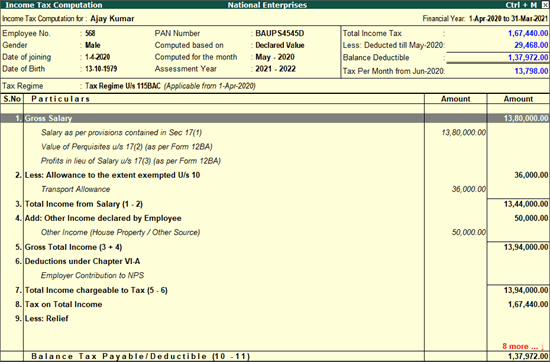 The dollar amount due is the amount that has accumulated since the company's last . Tax Computation Report Payroll