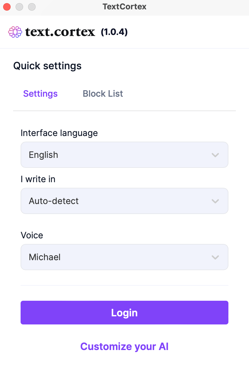 Textcortex Desktop App - Download Modern Dark Design | Retina