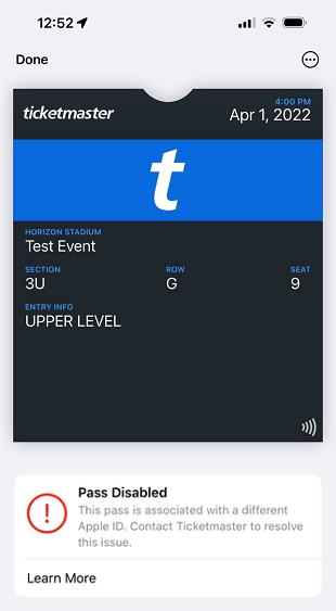 My ticket isn't working in my apple wallet. what should i do