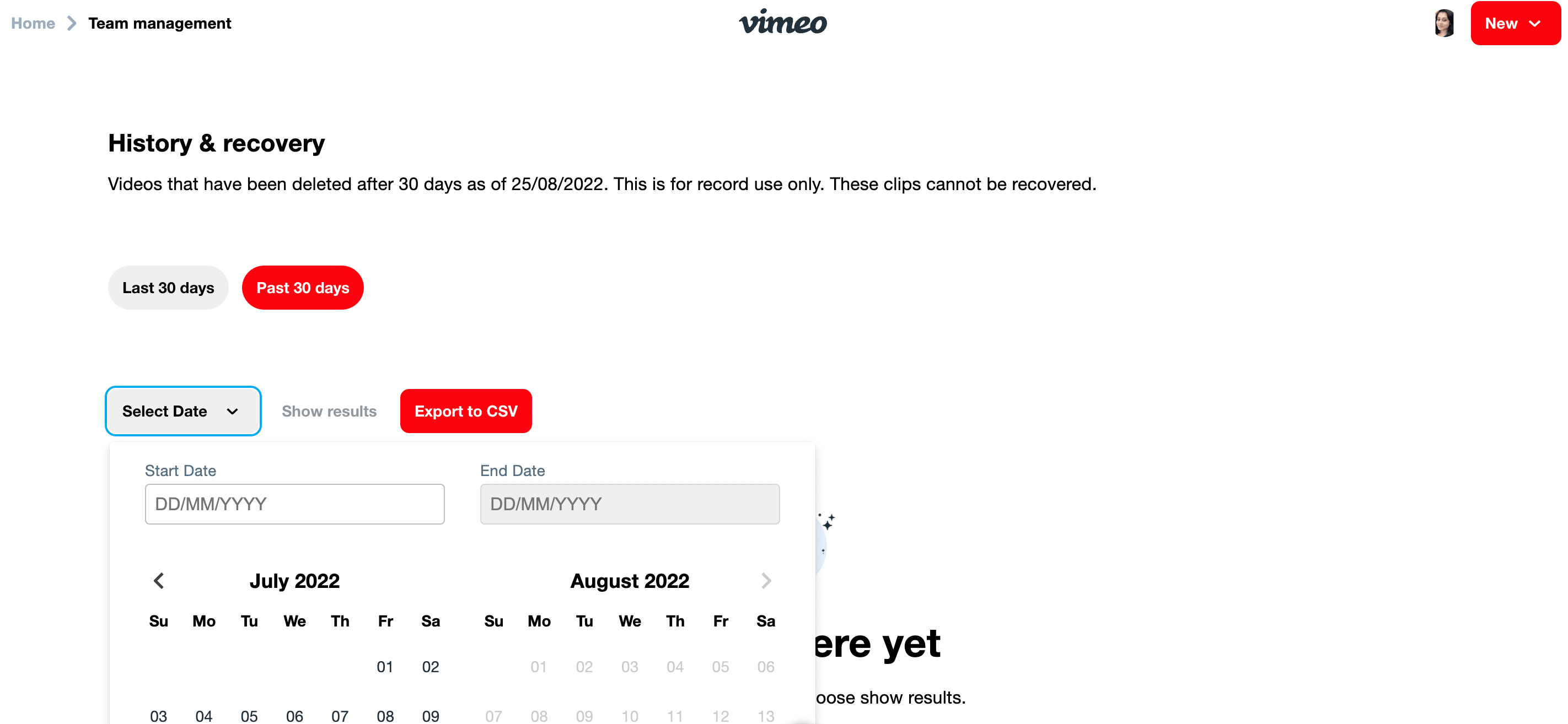 View history and recover videos deleted by data retention – Vimeo Help  Center