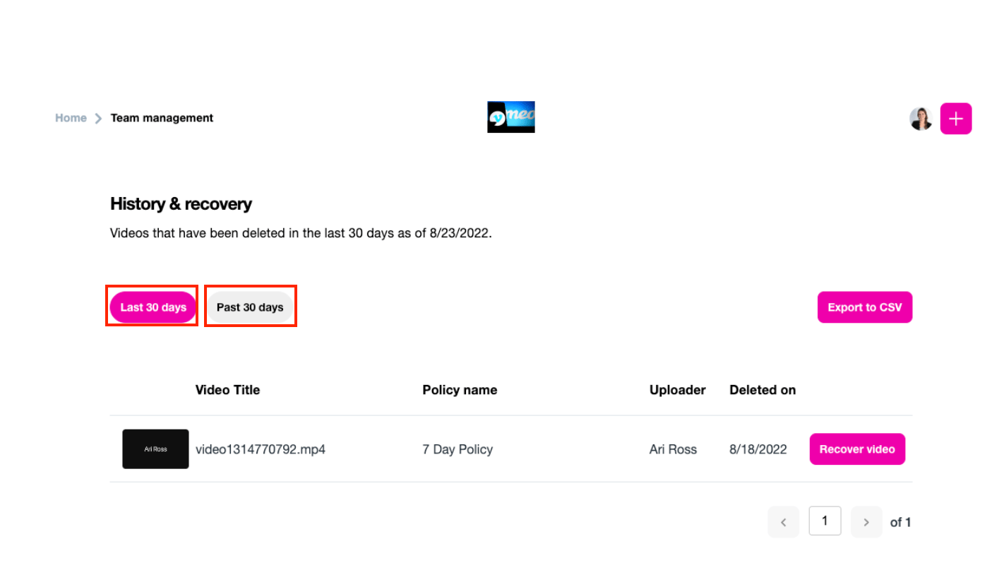 View history and recover videos deleted by data retention – Vimeo Help  Center