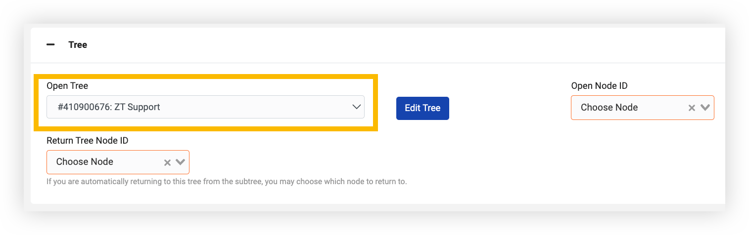 Tree nodes: link trees together