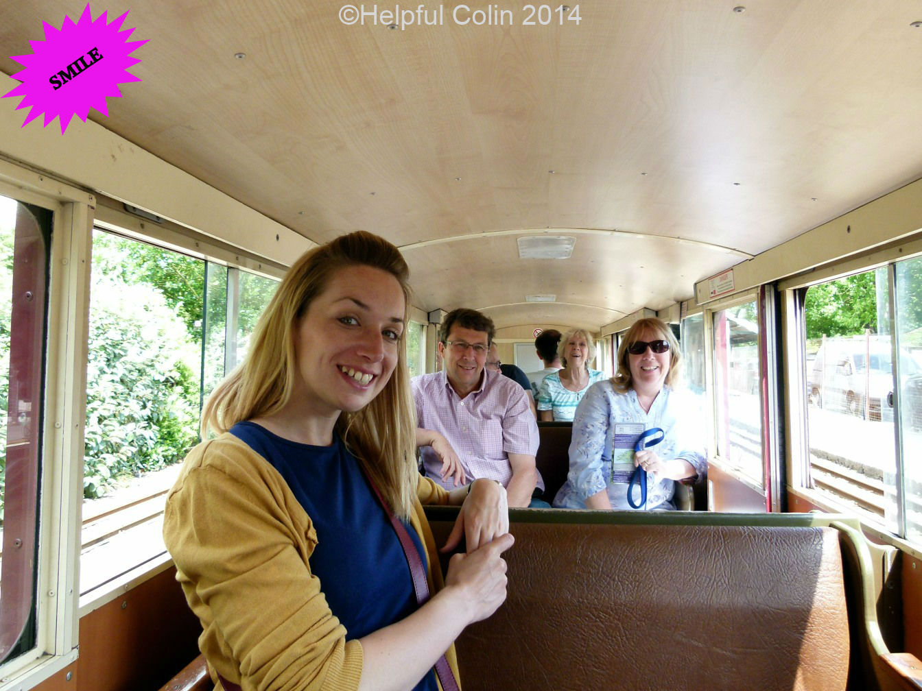 Happy Passengers Inside an RHDR Carriage With Glazed Windows