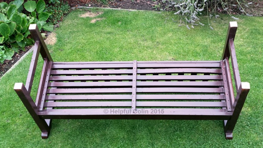 Garden Seat No.2 repaired in 2014 and photographed on 6th October 2015.