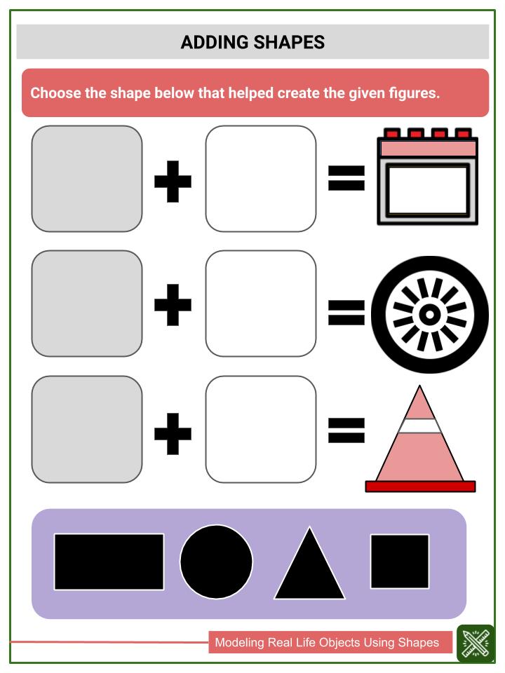 modeling real life objects using shapes worksheets helping with math
