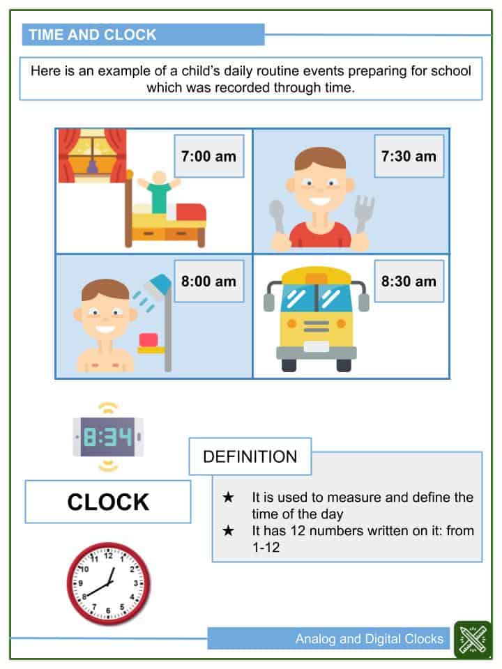 analog and digital clocks 1st grade math worksheets for kids