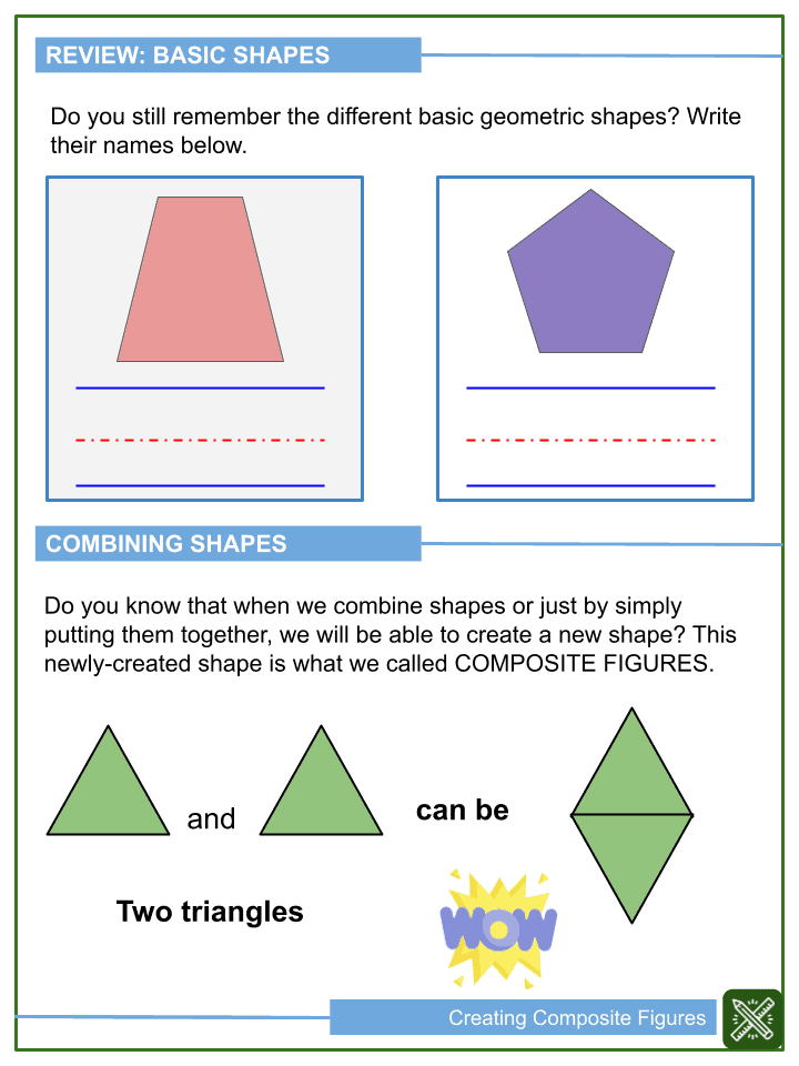 creating composite figures 1st grade math worksheets common core