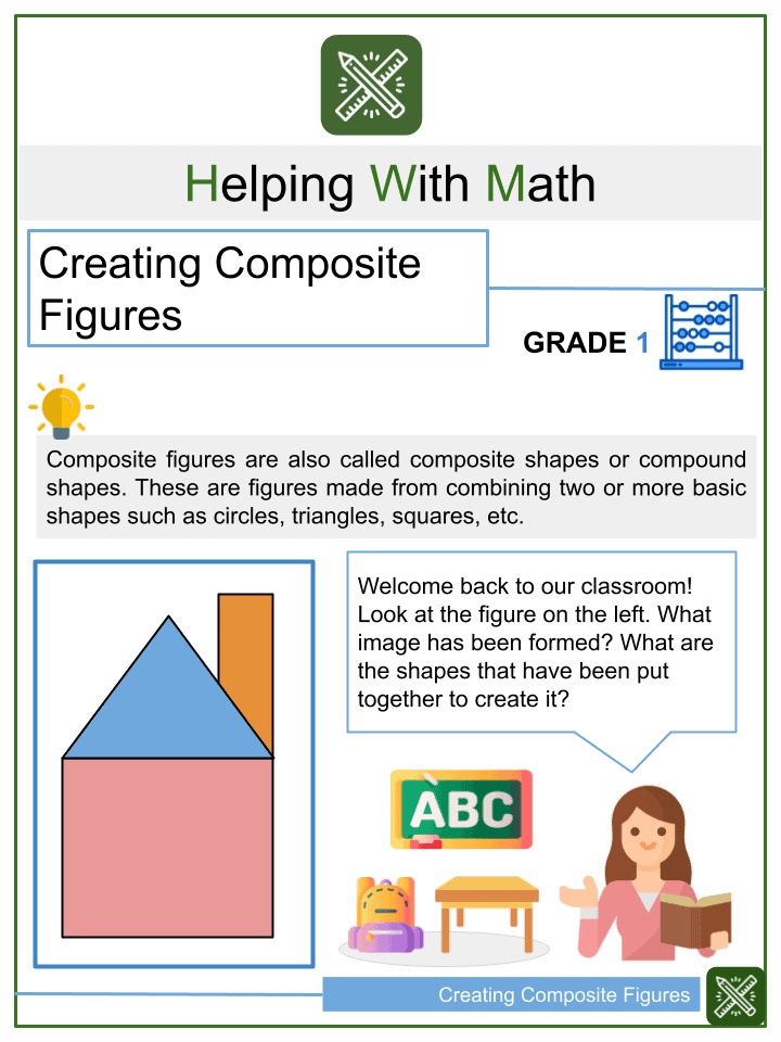 creating composite figures 1st grade math worksheets common core