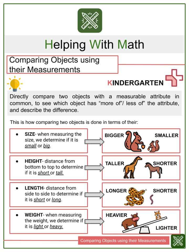 Comparing Objects Using Their Sizes Themed Math Worksheets - Download Artistic Minimal Background | Retina