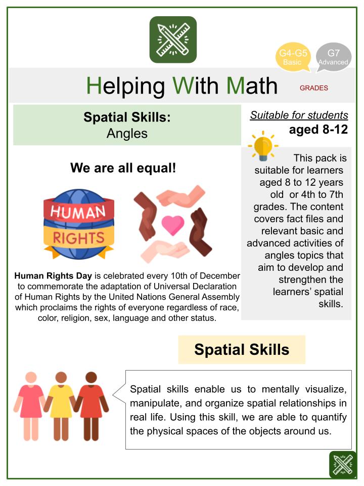 However, not everyone adapts to how t. Angles Human Rights Day Themed Math Worksheets Aged 8 12