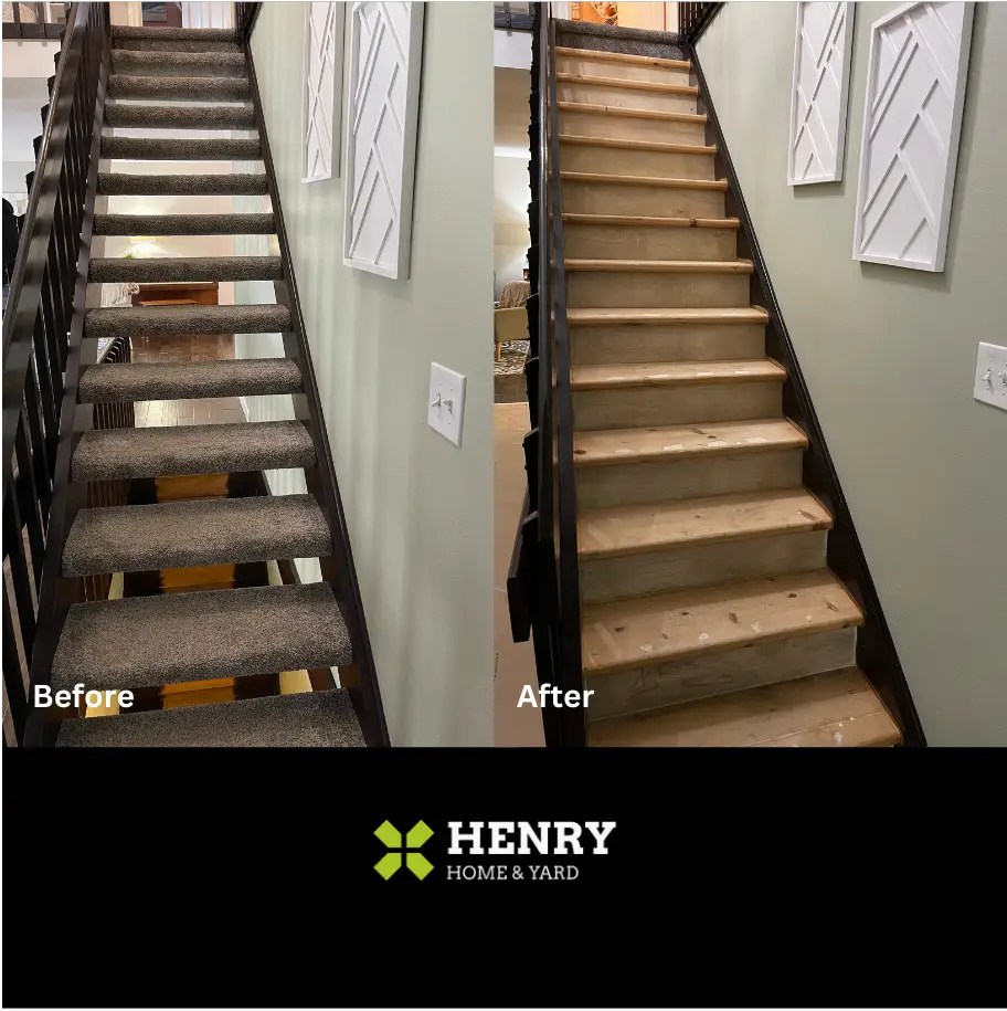 Stair Riser Installation - Before and After