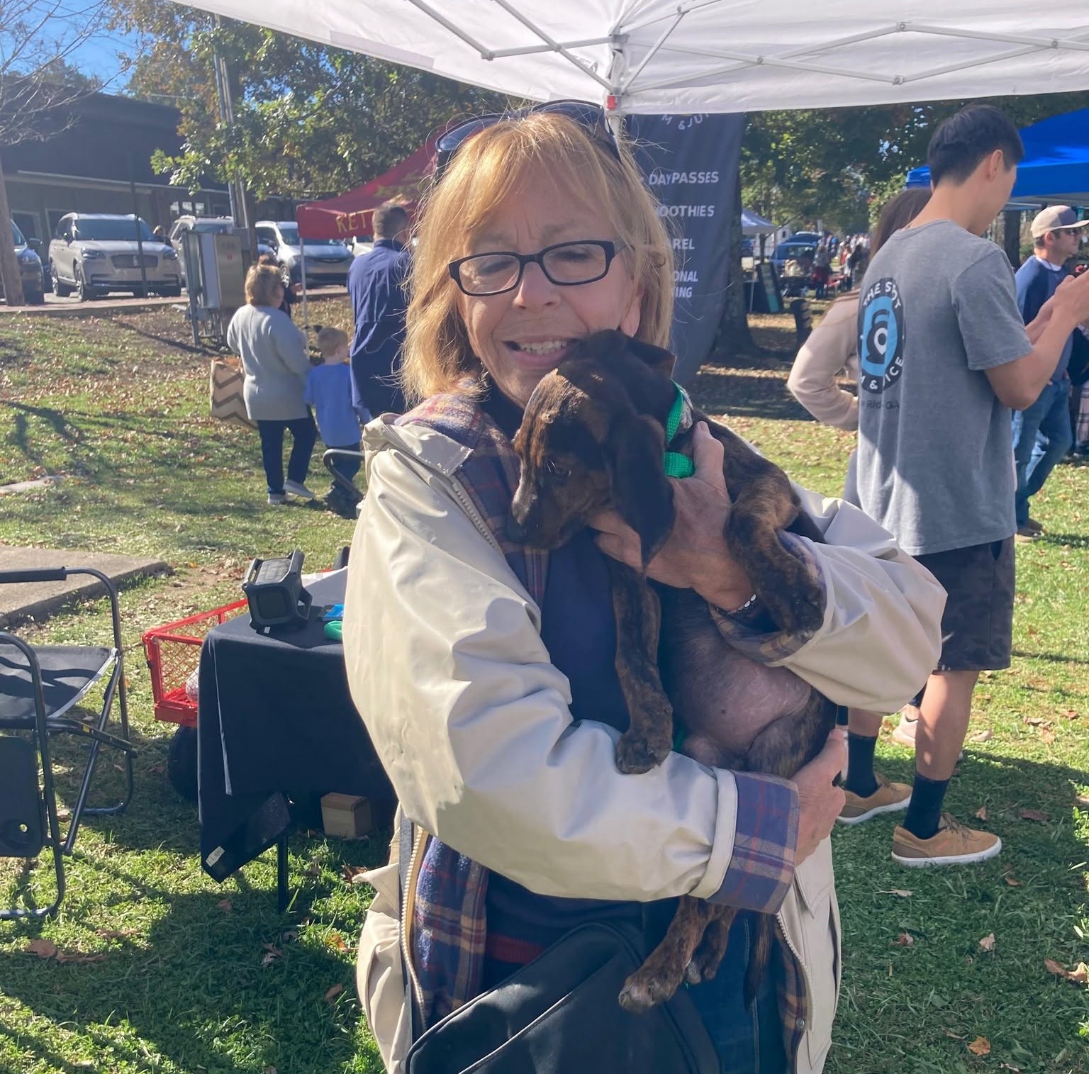 Stephanie holding puppy