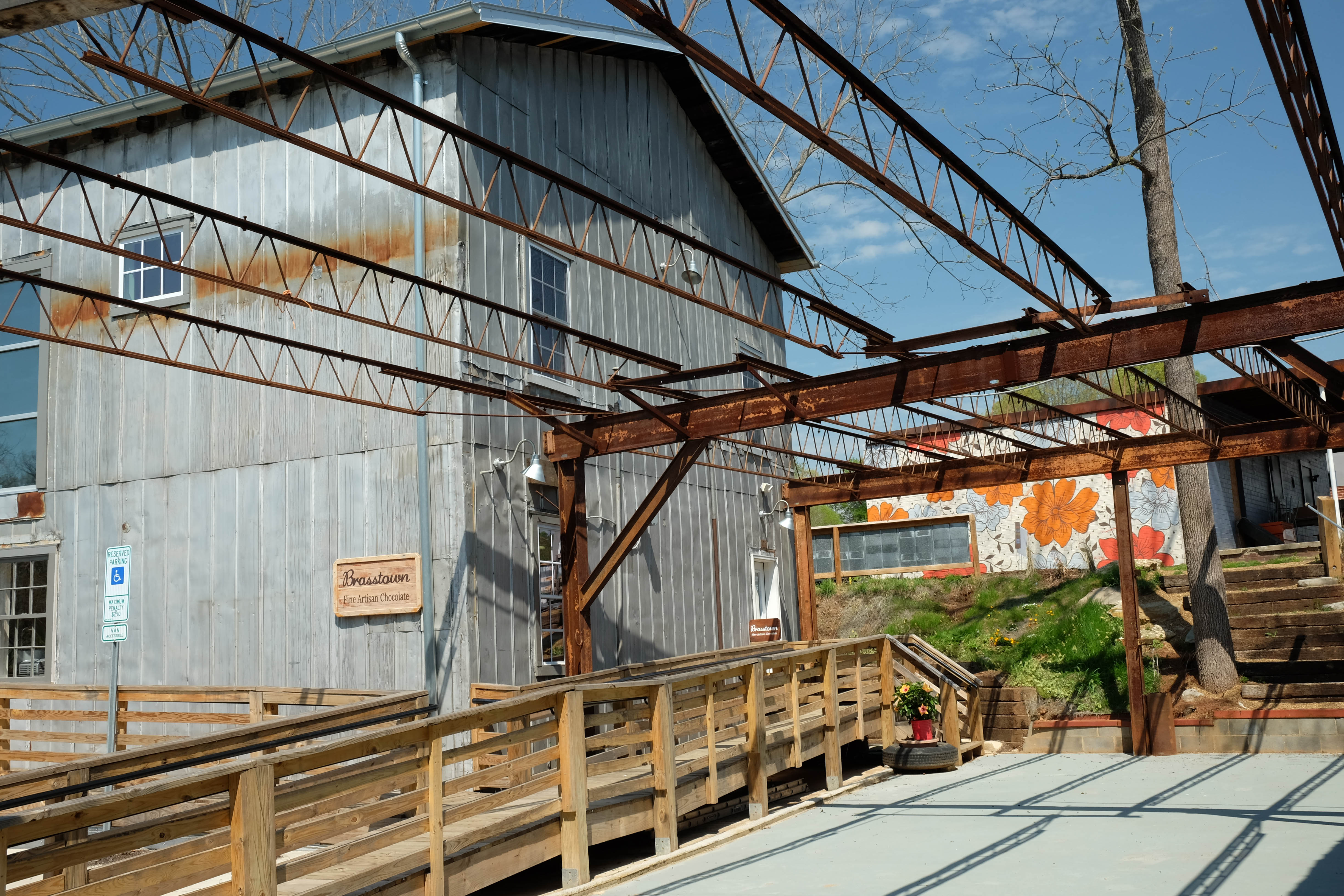 Patio in location of former infill building - After