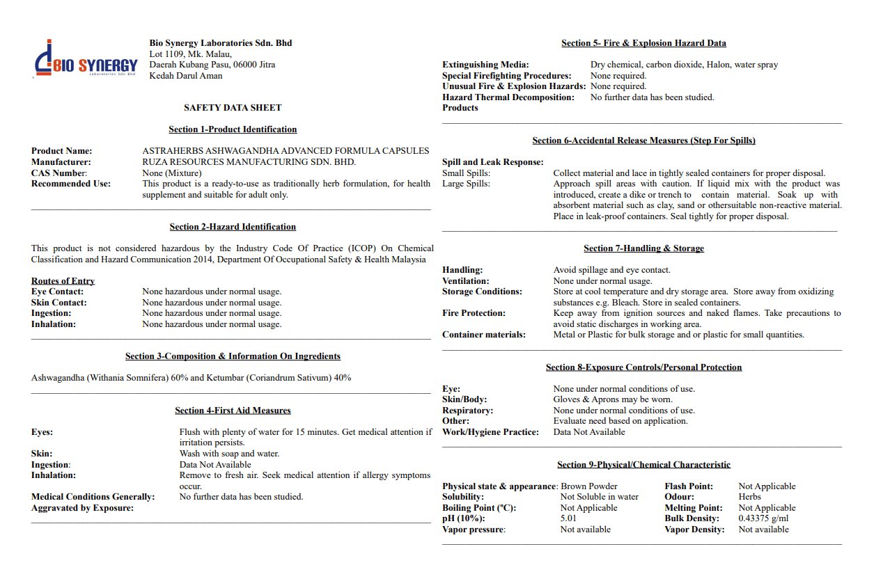 ashwagandha plus labtest
