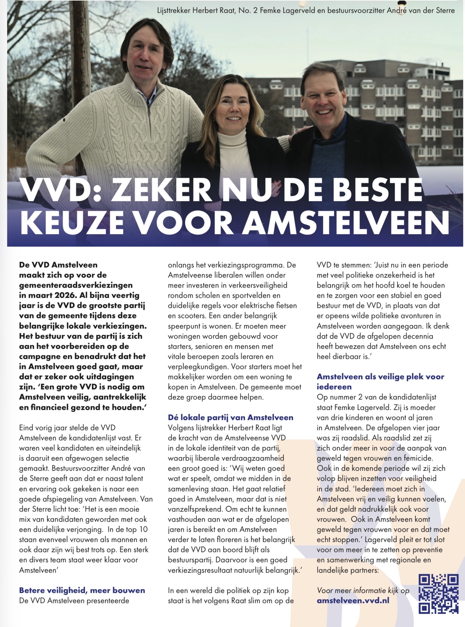 2026-AMSTELVEENZ; VVD -Herbert Raat, Femke Lagerfeld en André van der Sterre
