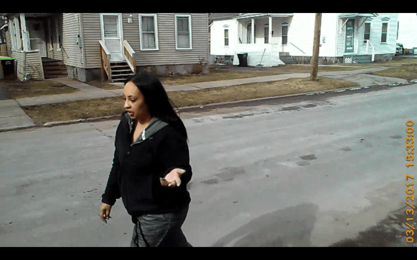 Herkimer's Kyra Sykes harasses elderly war vet in the street.