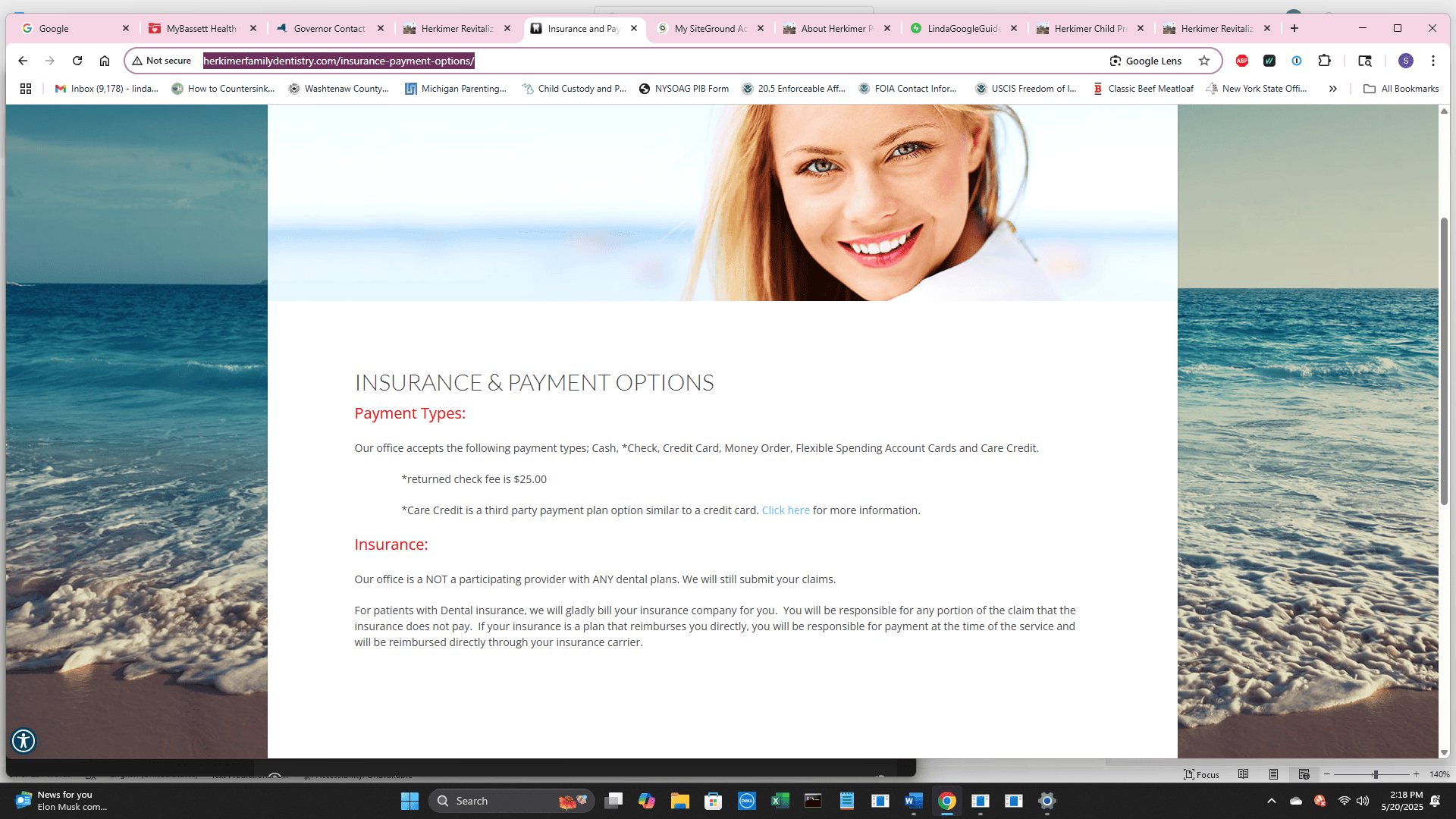 Dr. Larry Menlo's Payment Options (5/25)