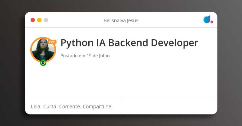 Python Ia Backend Developer Belisnalva Jesus Python Chatgpt Dio - Geometric Texture Collection - Retina Quality