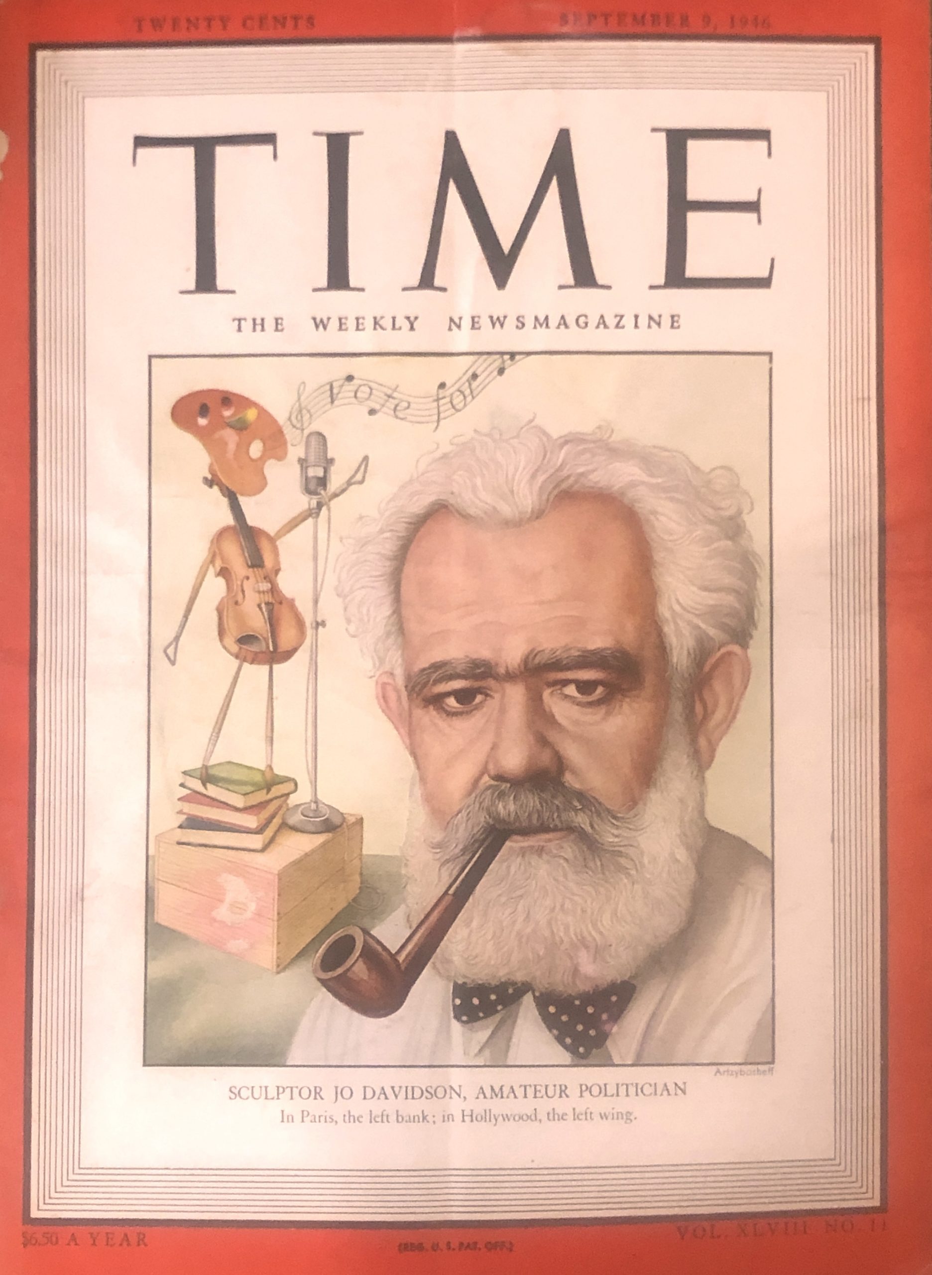 TIME Sept. 9, 1946. Jo Davidson Featured